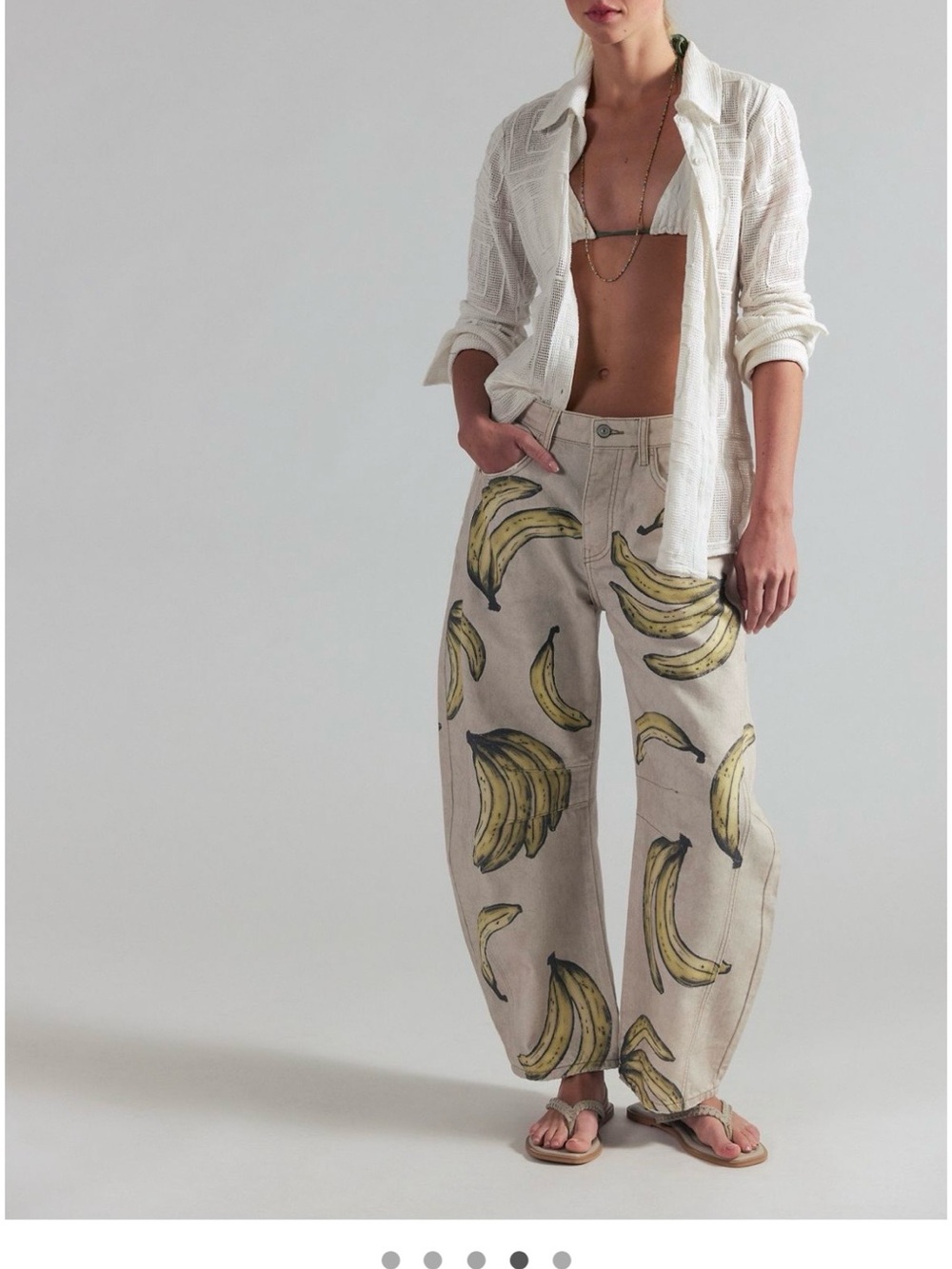 NWT We The Free | Good Luck Printed Barrel Jeans | Go Bananas | Size 25 - Picture 4 of 10